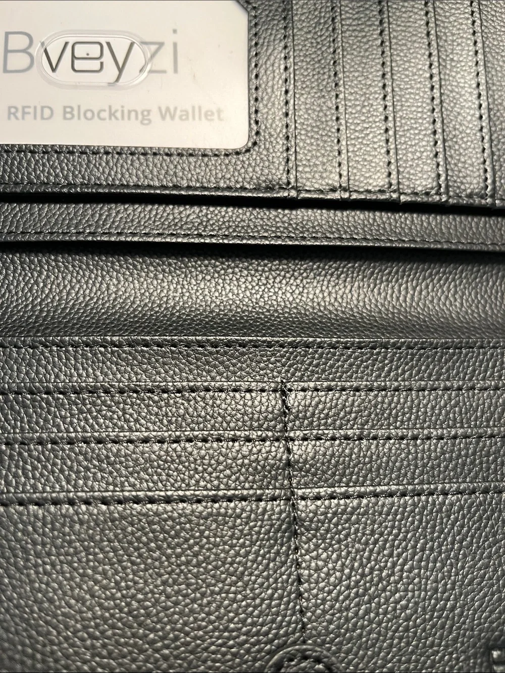 Men's Black Leather Long Wallet - Card Wallet Sleek NWOT